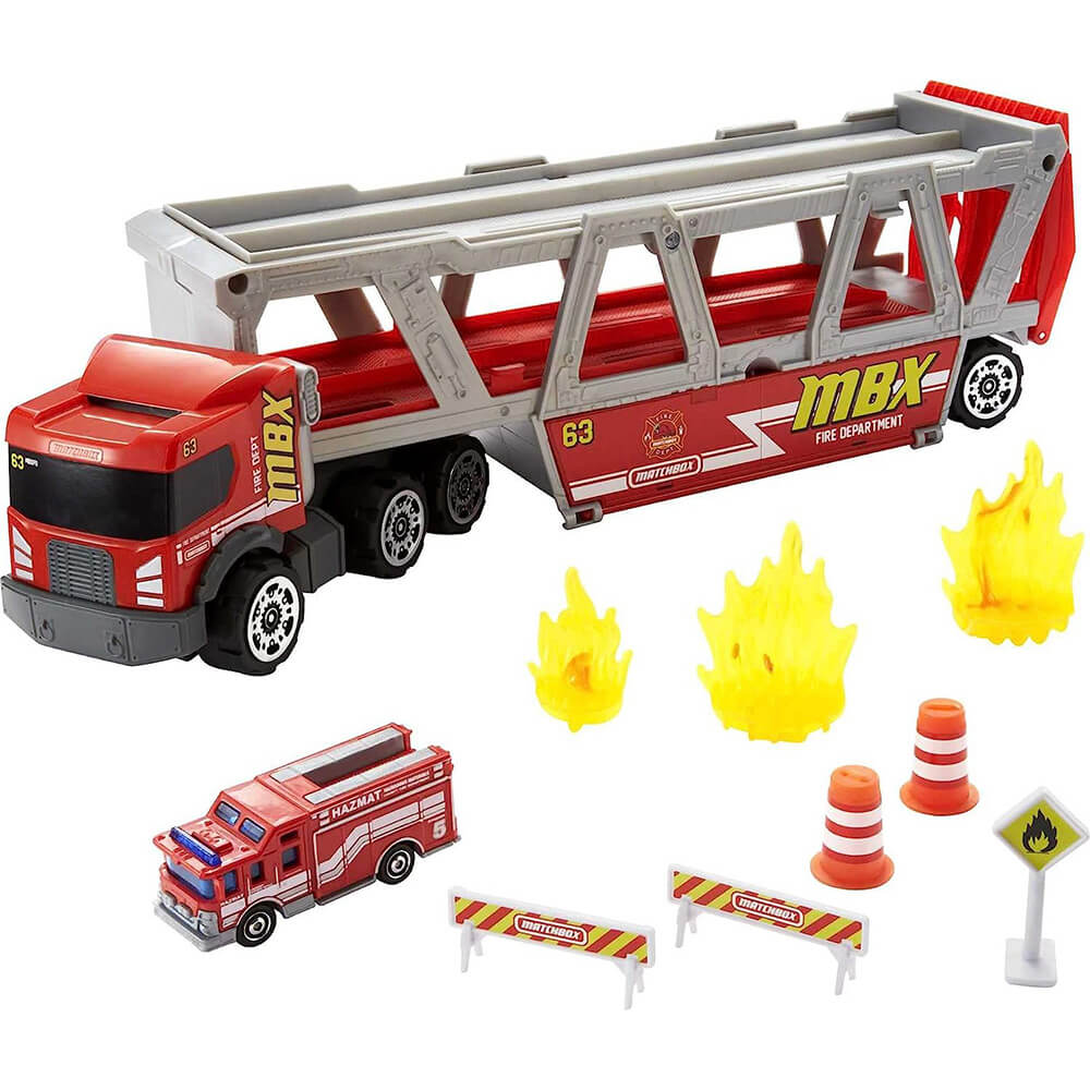 Matchbox Fire Rescue Hauler Playset