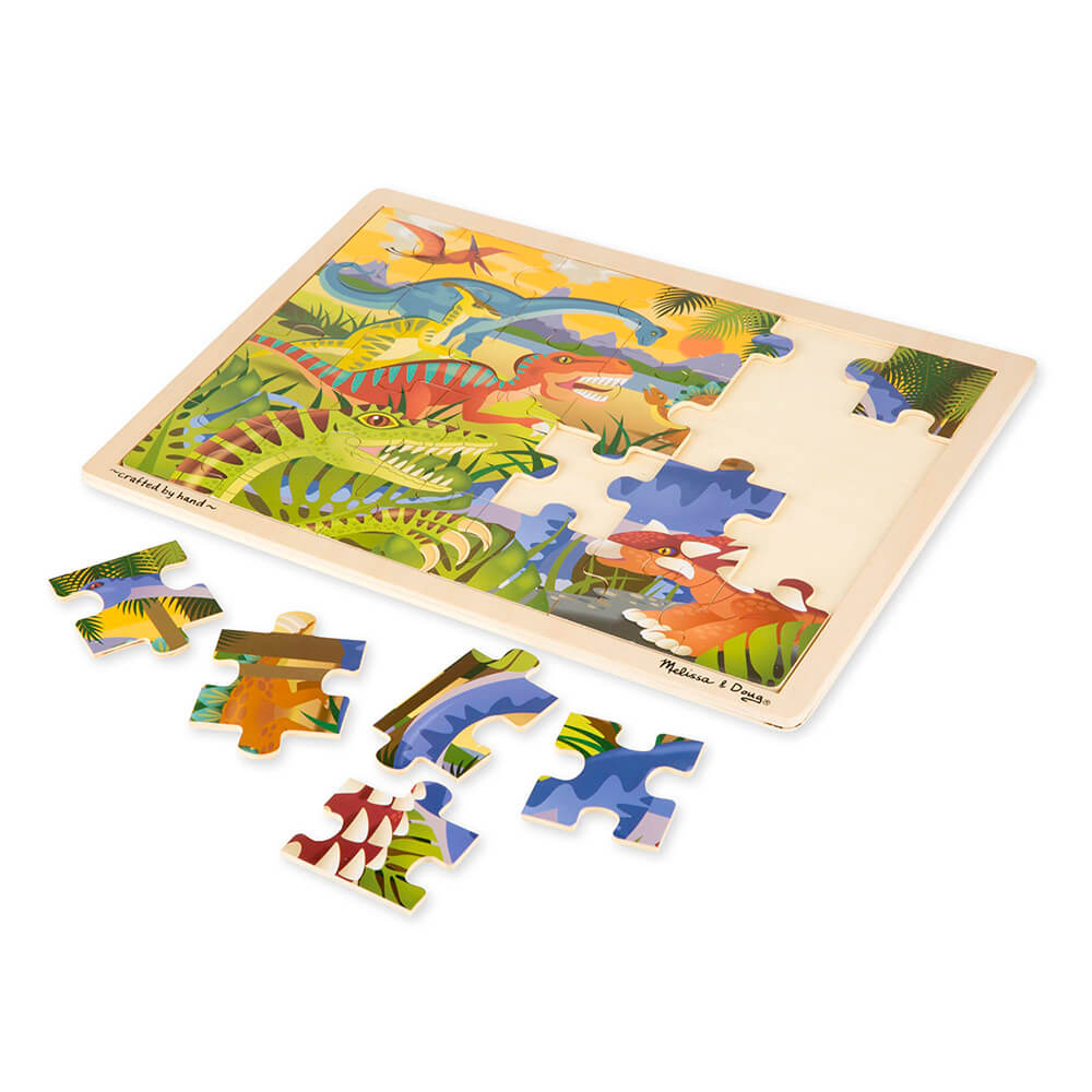 Puzzle Pieces to the Melissa and Doug Dinosaur 24 Piece Wooden Jigsaw Puzzle