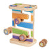 Melissa and Doug First Play Wooden Safari Zig-Zag Tower With 4 Rolling Pieces