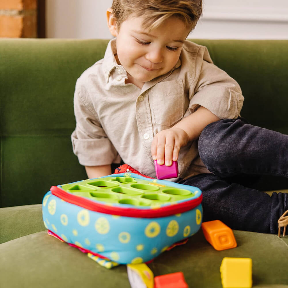 Melissa and Doug K’s Kids Take-Along Shape Sorter Baby and Toddler Toy