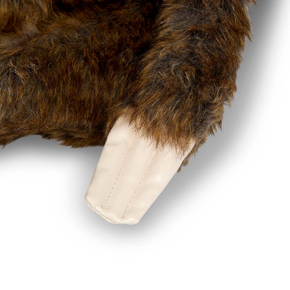 Close up of Melissa and Doug Lifelike Sloth Plush hand