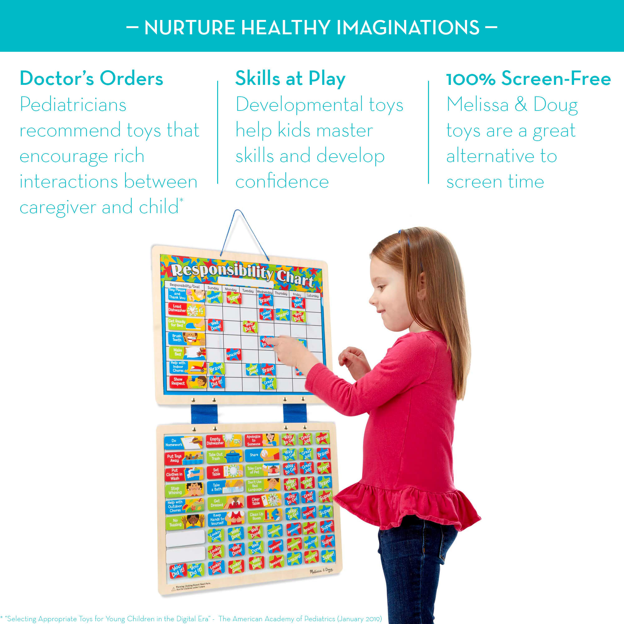 Melissa and Doug Magnetic Responsibility Chart nurtures healthy imaginations