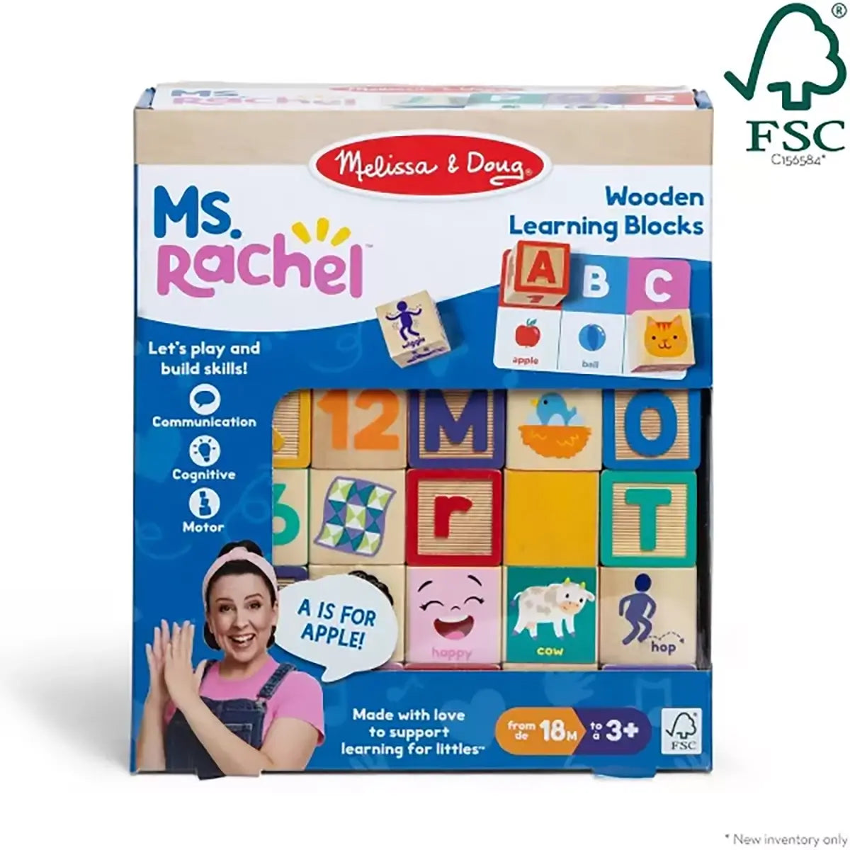 Melissa and Doug Ms. Rachel Wooden Learning Blocks box