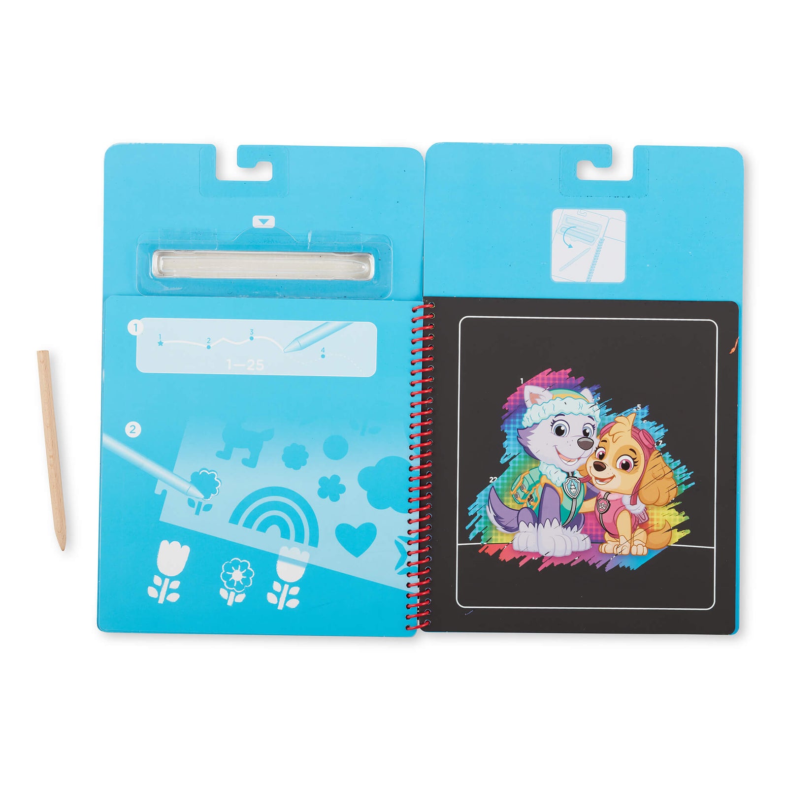 Melissa and Doug PAW Patrol Sky Scratch Art Pad page with Everest and Skye