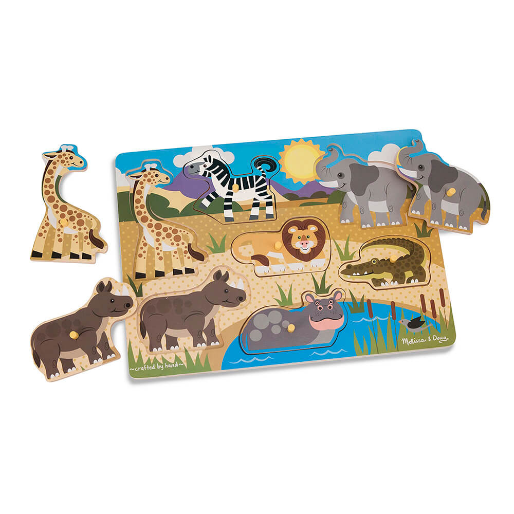 Melissa and Doug Safari 7 Piece Peg Puzzle