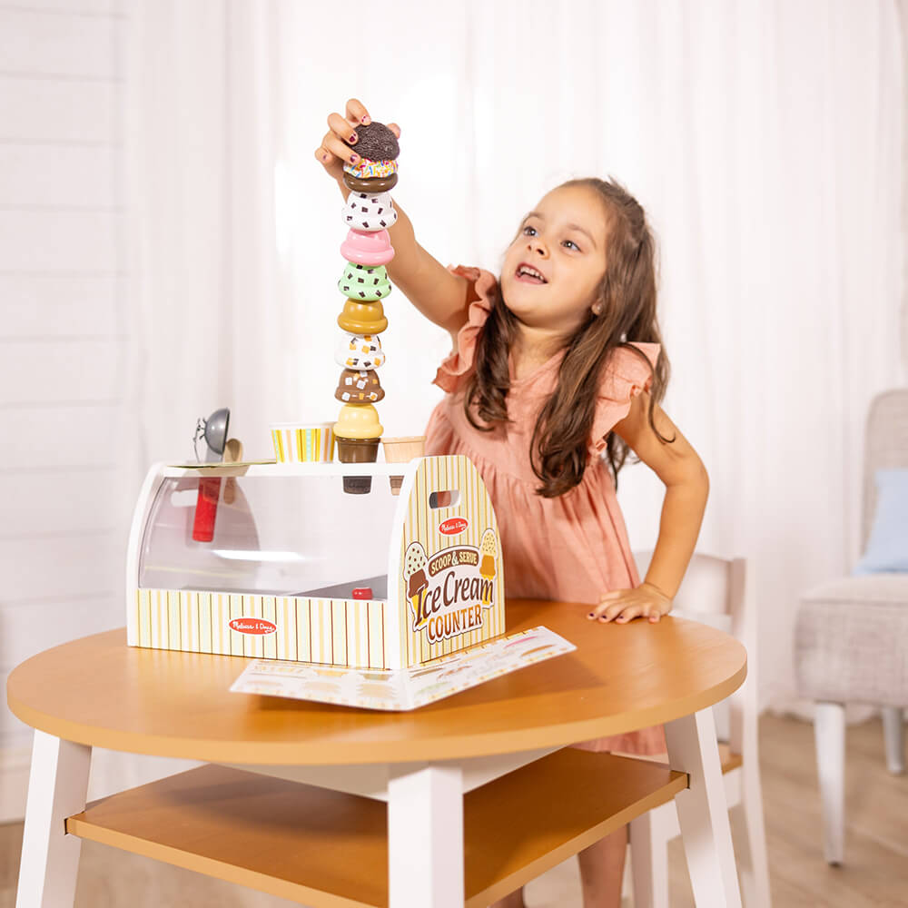 Melissa and Doug Scoop & Serve Ice Cream Counter Pretend Play Set