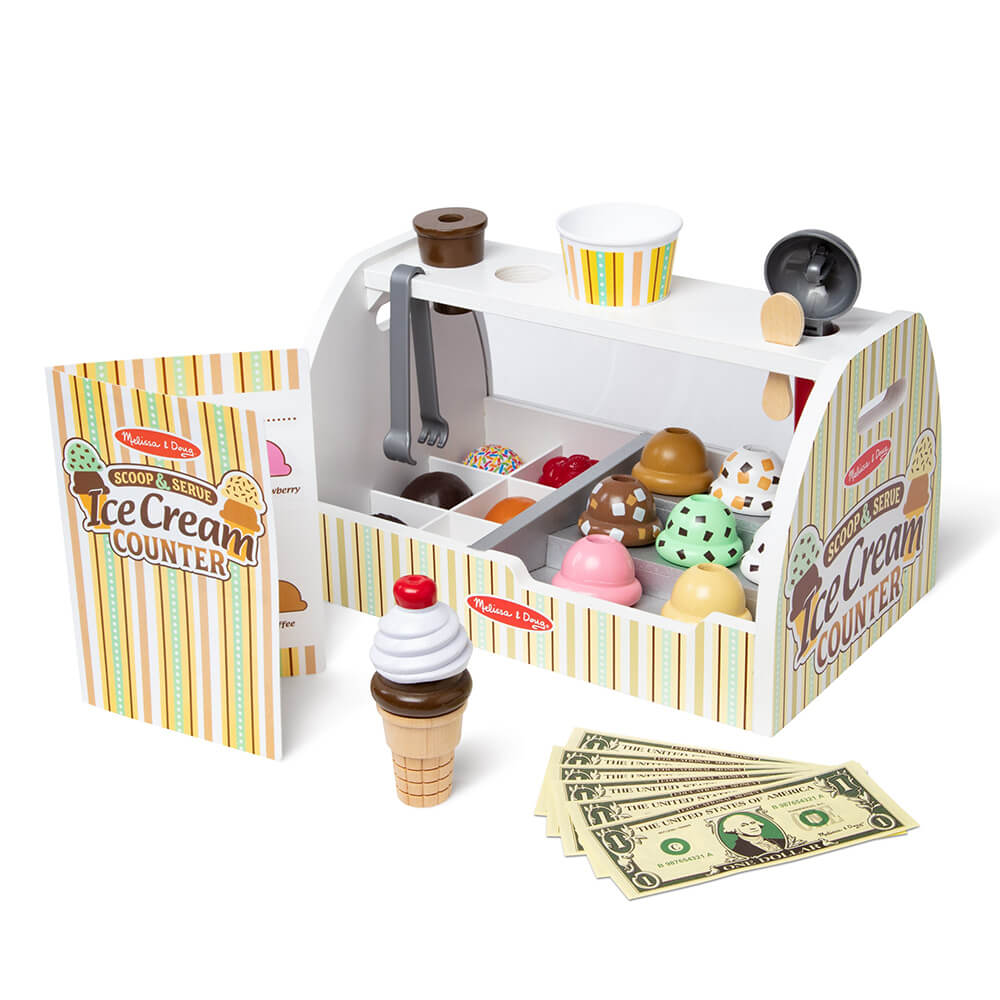 Melissa and Doug Scoop & Serve Ice Cream Counter Pretend Play Set