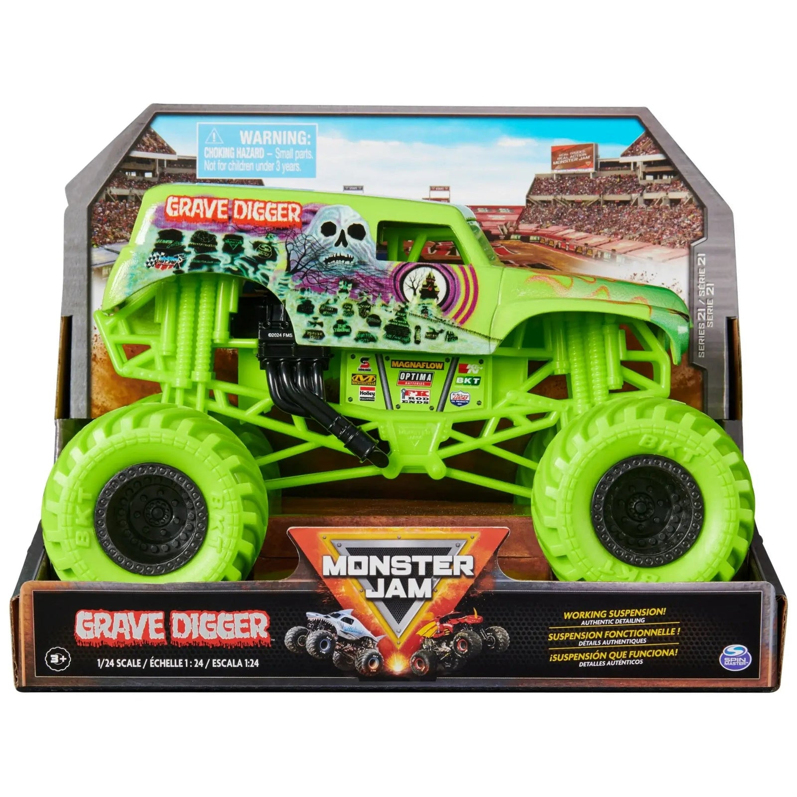 Monster Jam 1:24 Scale Grave Digger Diecast Vehicle package