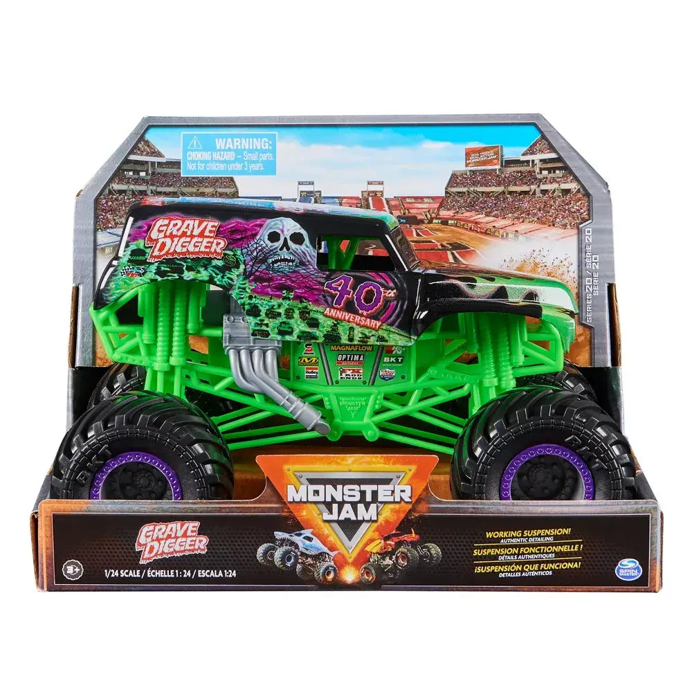 Package for the monster-jam-series-20-grave-digger-1-24-scale-diecast-monster-truck