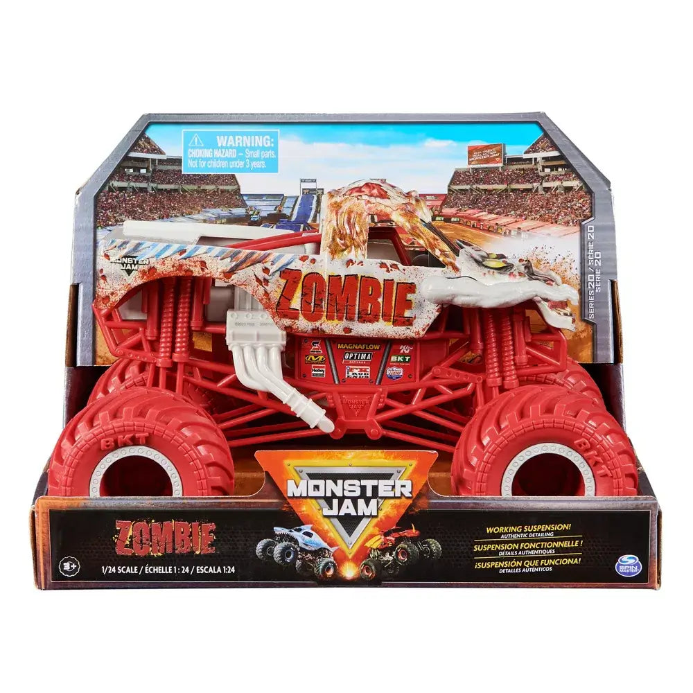 Package for the Monster Jam Series 20 Zombie 1:24 Scale Diecast Monster Truck