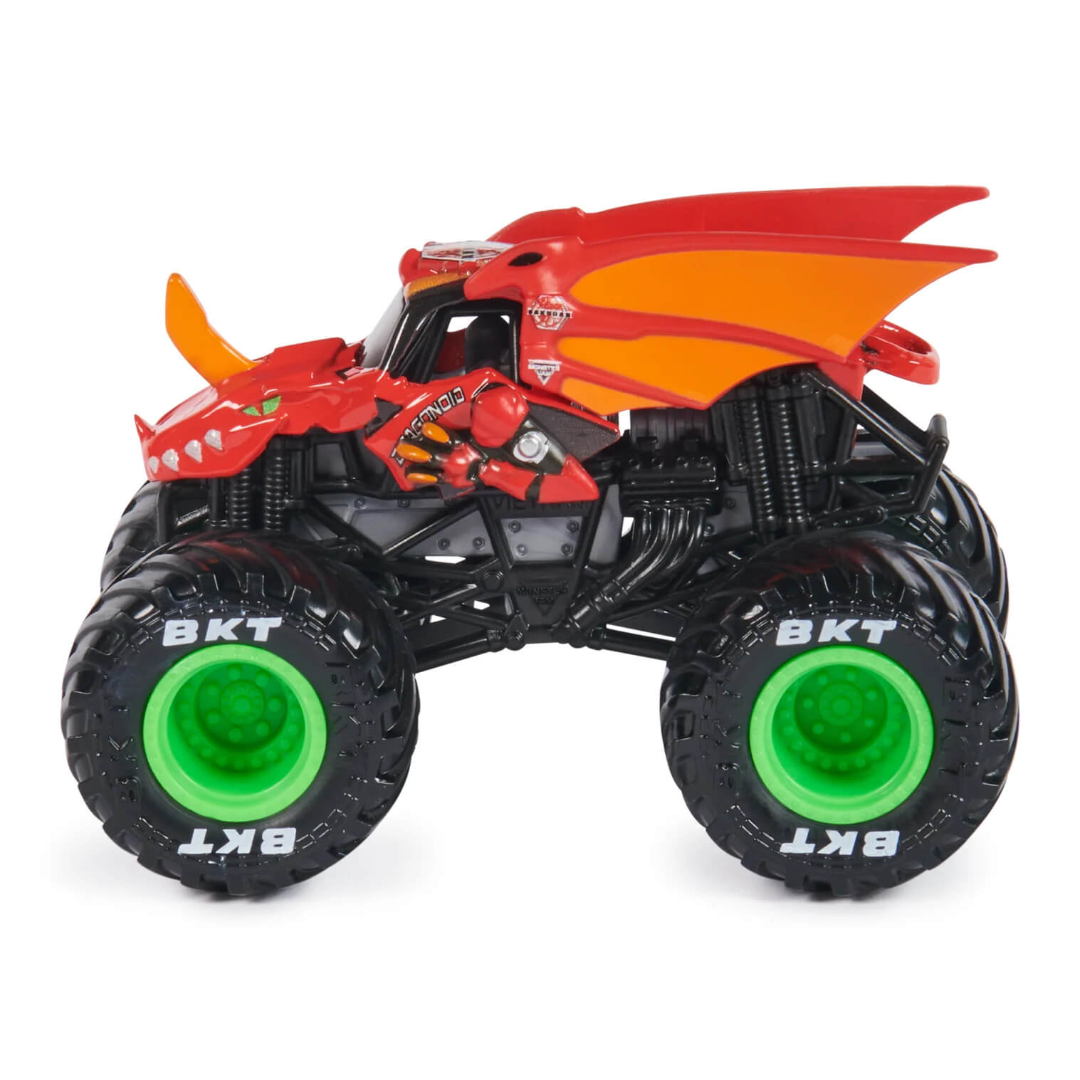 Side view of the Monster Jam Series 33 Bakugan Dragonoid 1:64 Scale Diecast Monster Truck