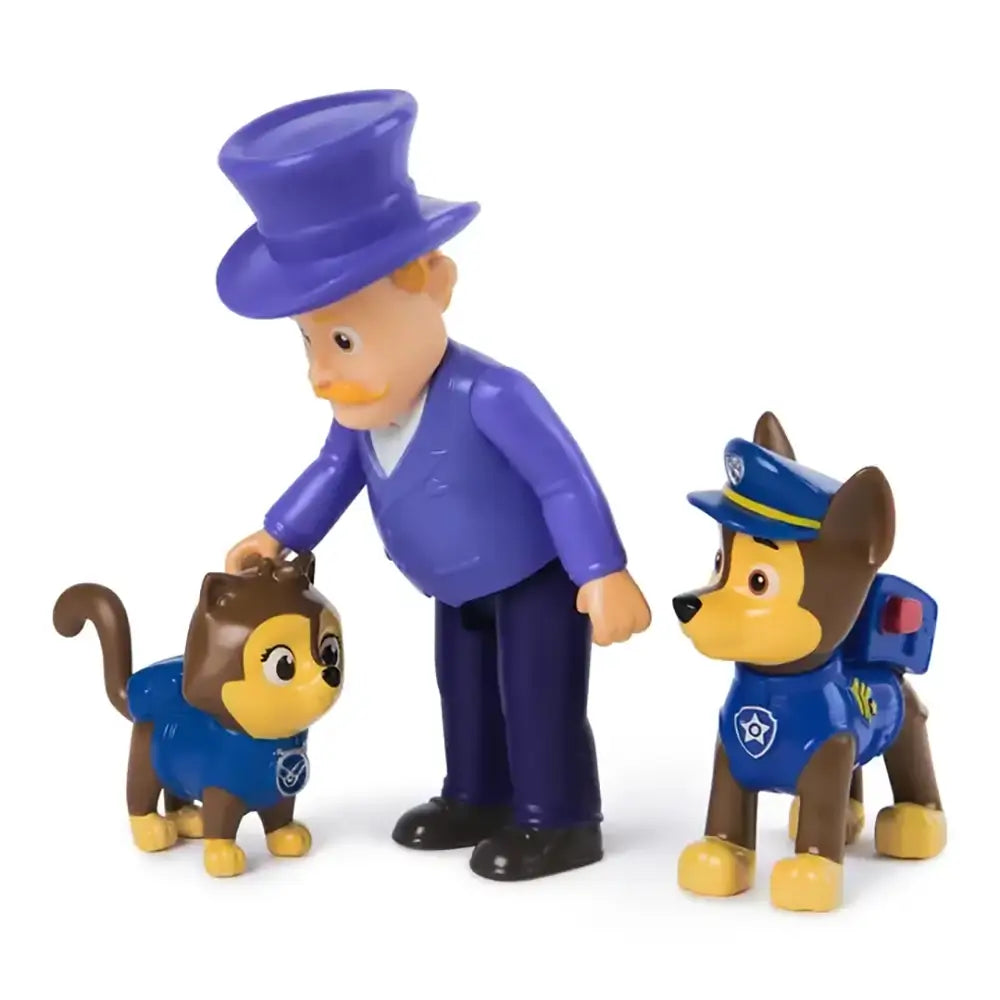 Paw Patrol Chase and Humdinger Figure Play Set Mayor patting the cat