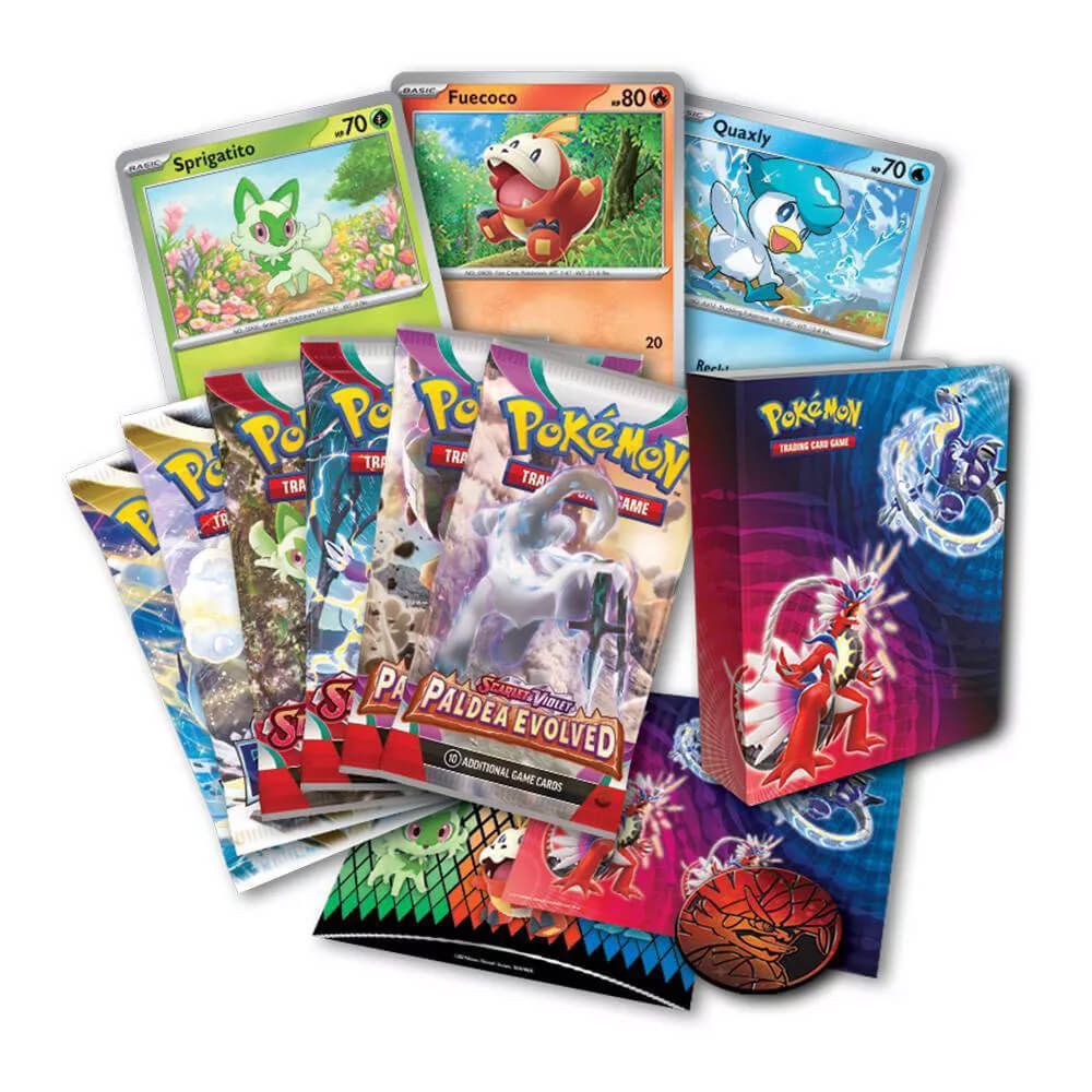 What comes inside the Pokemon TCG Collector Chest (Summer 2023 Sprigatito/Fuecoco/Quaxly)