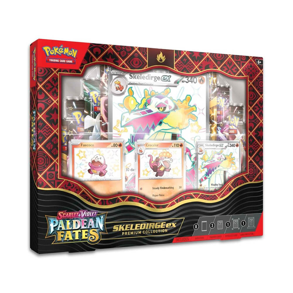 Pokemon TCG Scarlet and Violet Paldean Fates Skeledirge EX Premium Collection