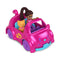 Polly Pocket and cat riding in convertible