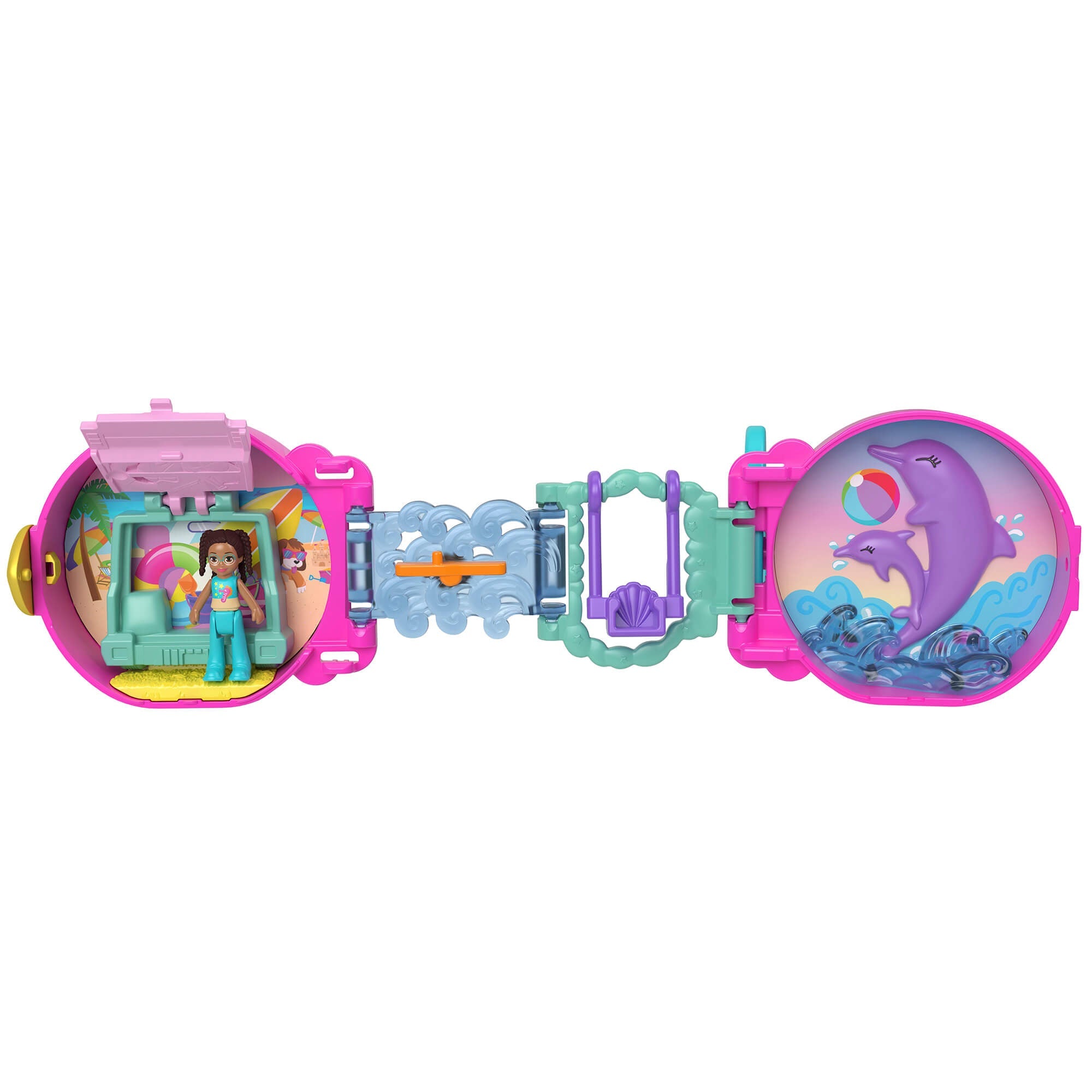 Polly Pocket On the Go Underwater Compact Set open