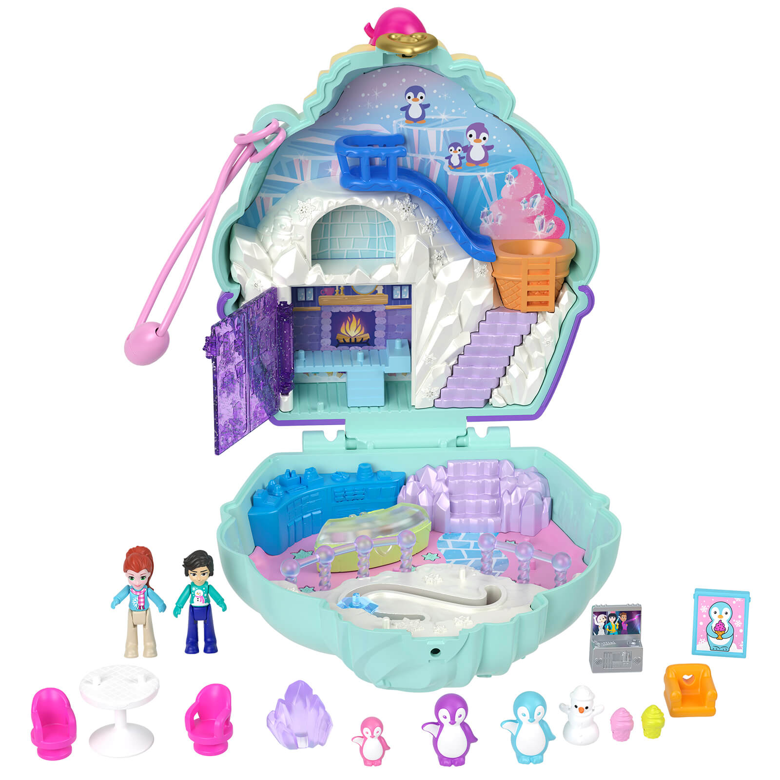 Polly Pocket Snow Sweet Penguin Compact Travel Toy