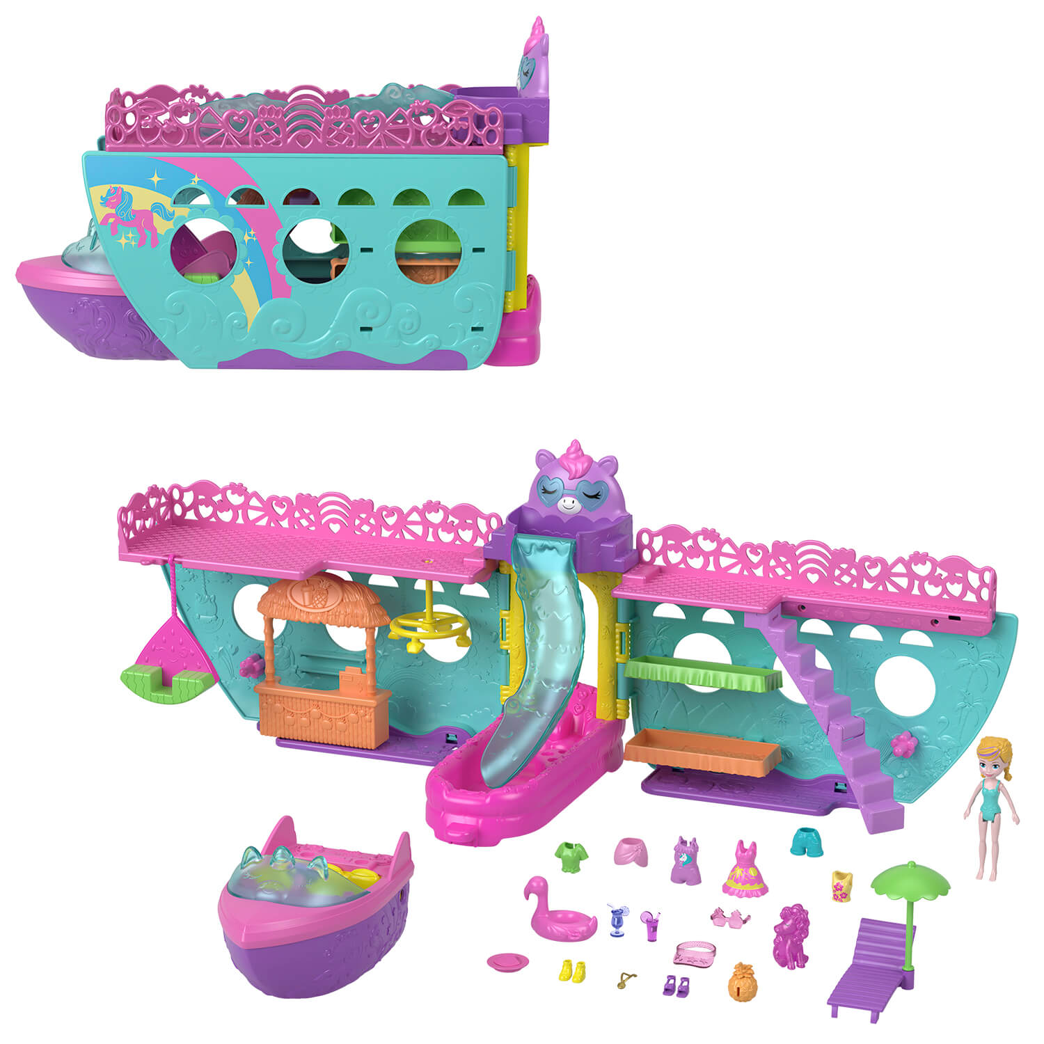 Polly Pocket Unicorn Dream Cruise Playset