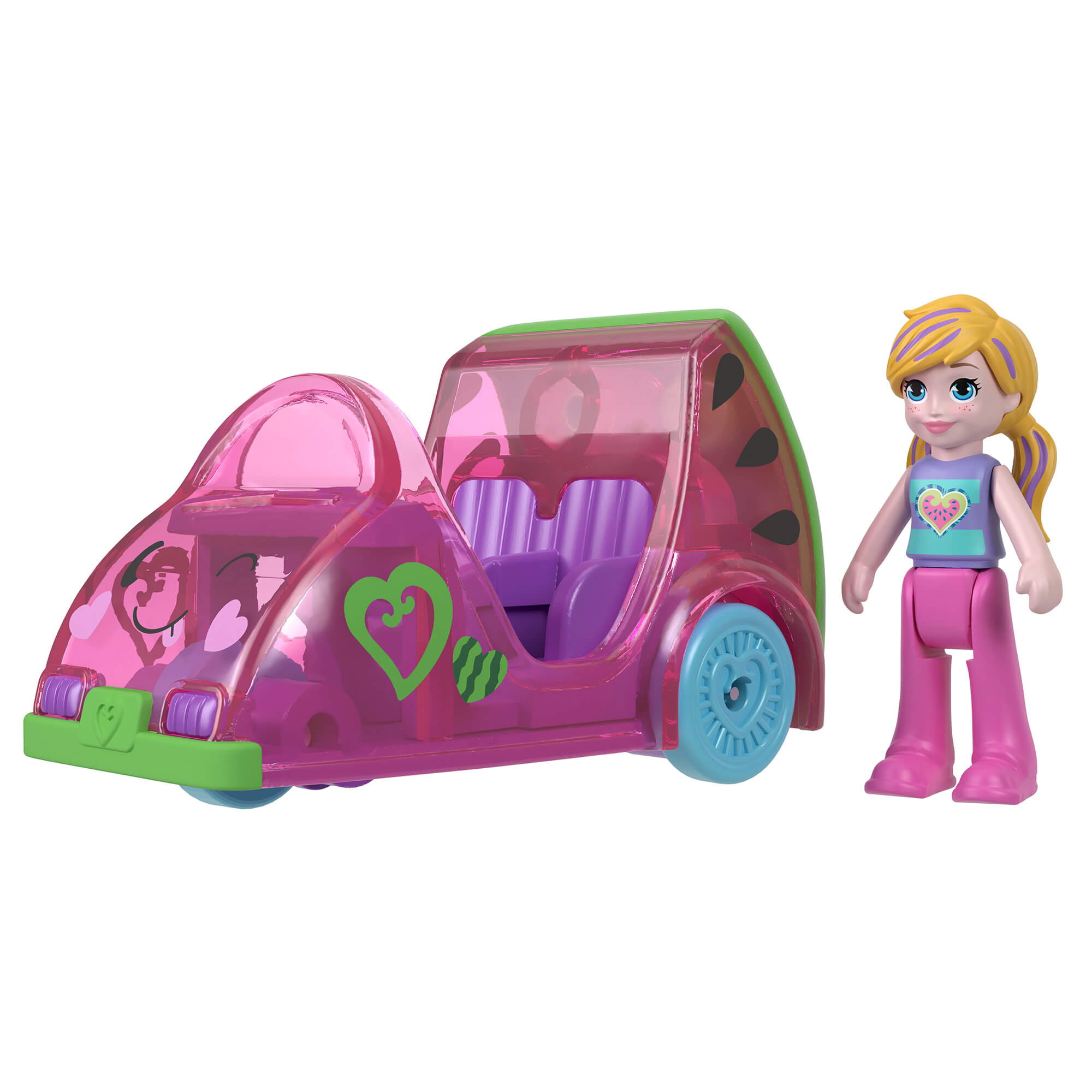 Polly Pocket Vehicle 2-Pack figure with pink car