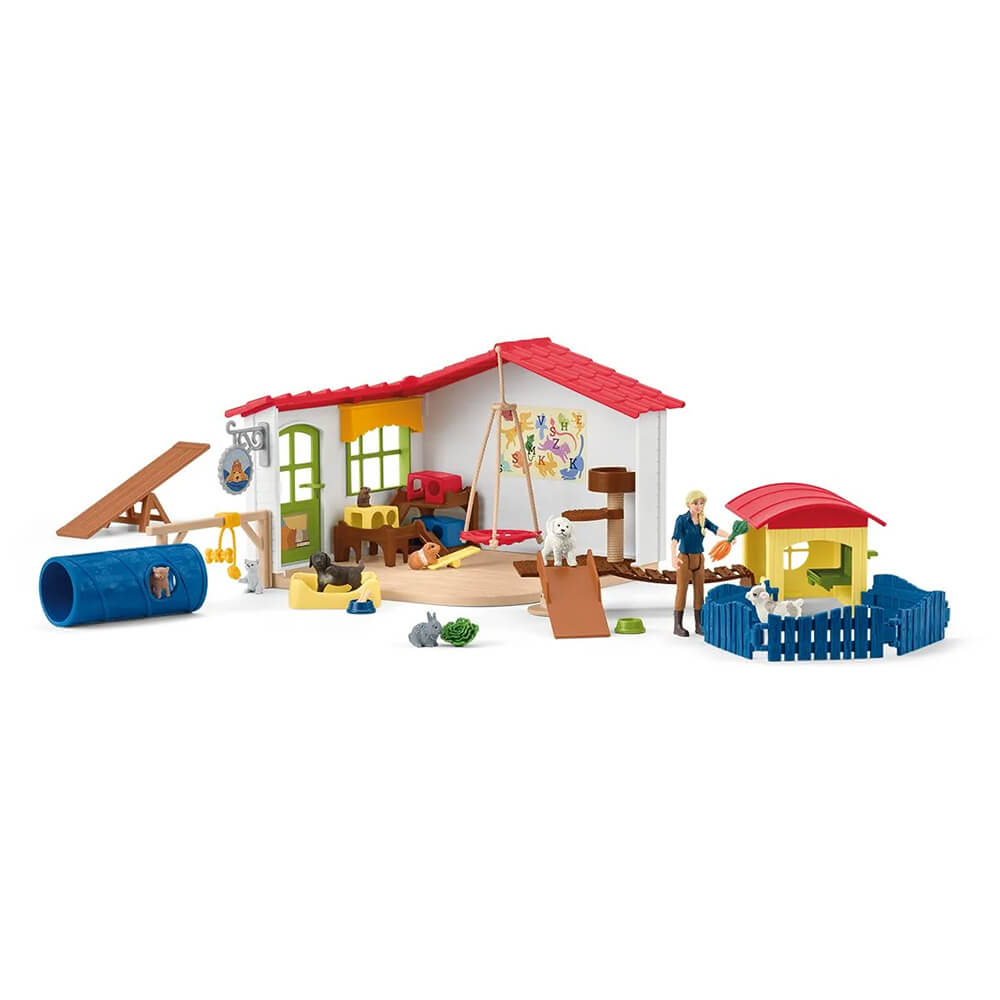 Schleich Farm World Pet Hotel Set set up