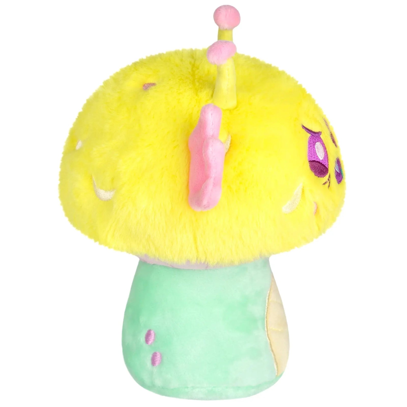 Side view of the Mushroom Monster plush