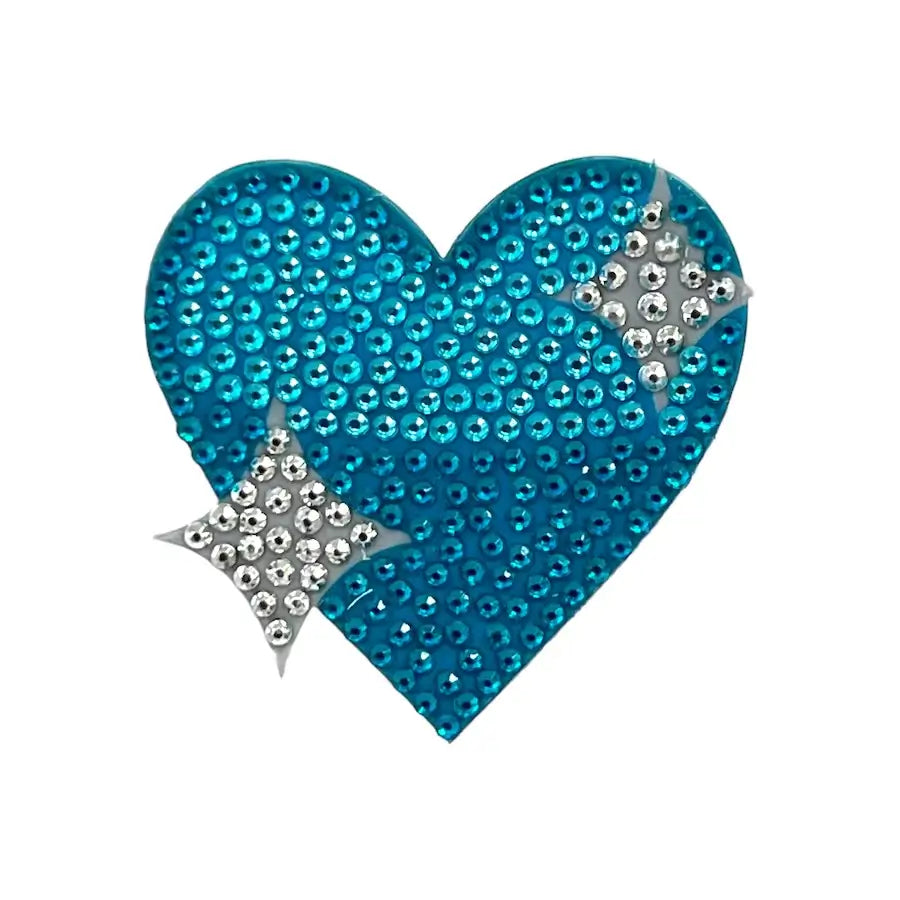 StickerBeans Blue Sparkling Heart Rhinestone Sticker