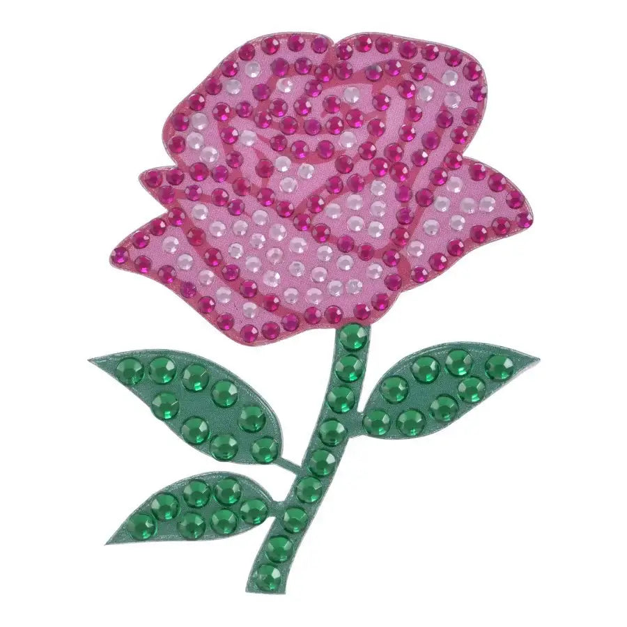 StickerBeans Pink Rose Rhinestone Sticker