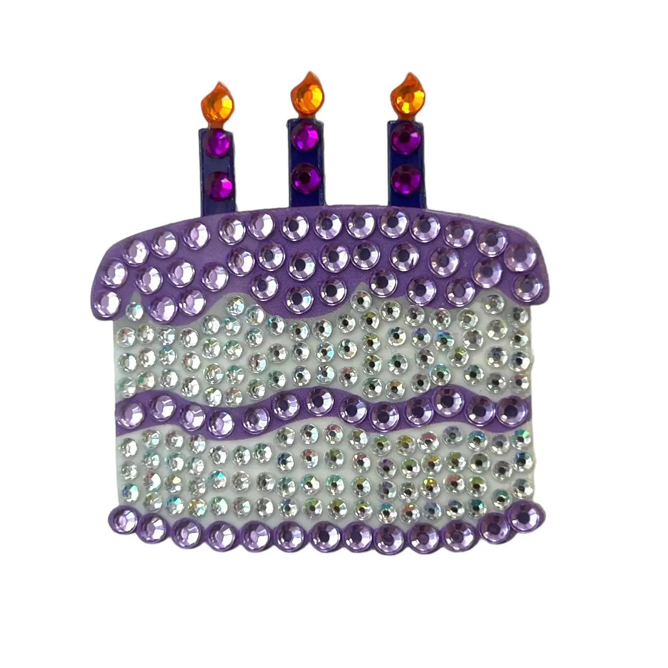 StickerBeans Purple Birthday Cake Rhinestone Sticker