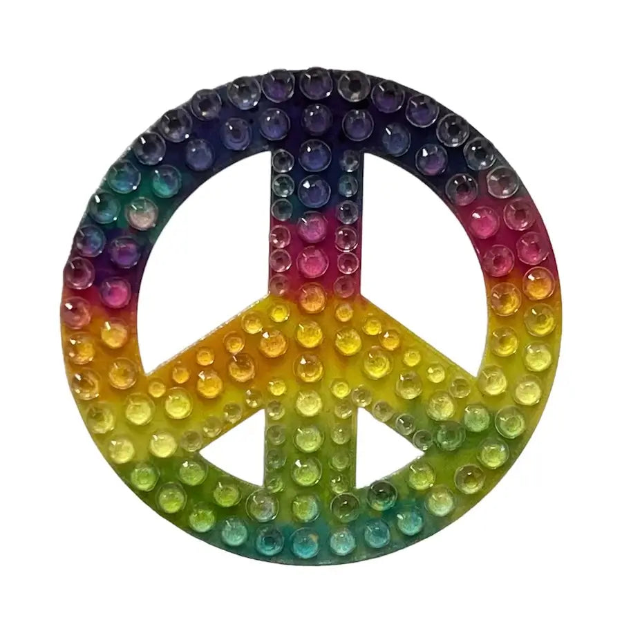 StickerBeans Rainbow Peace Rhinestone Sticker