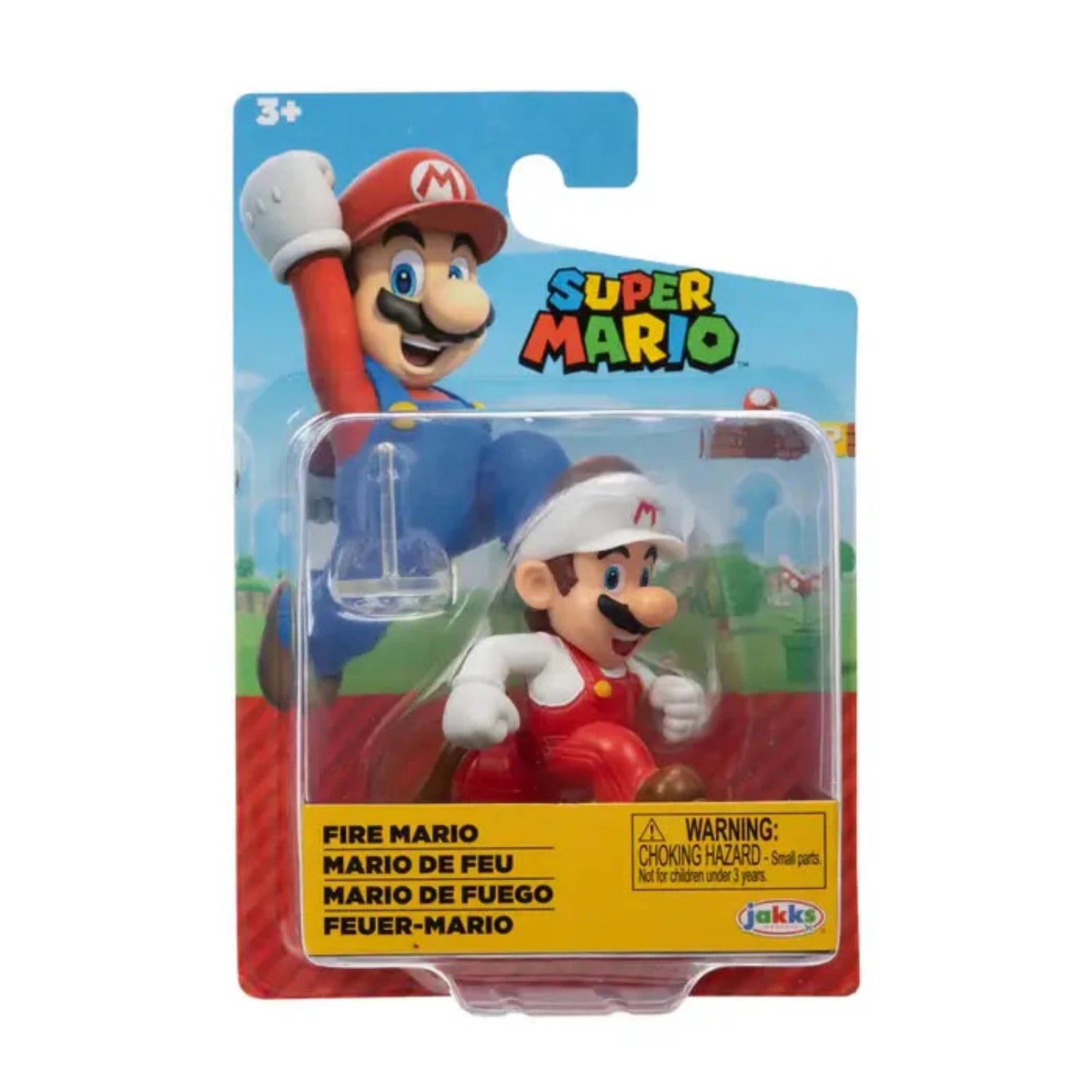 Super Mario Fire Mario 2.5 Inch Action Figure package