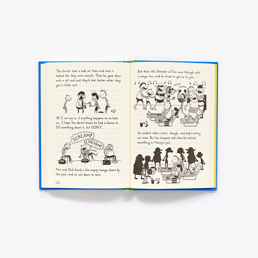 Sneak peak image of the book The Getaway (Diary of a Wimpy Kid Series #12) opened at 176 and 177