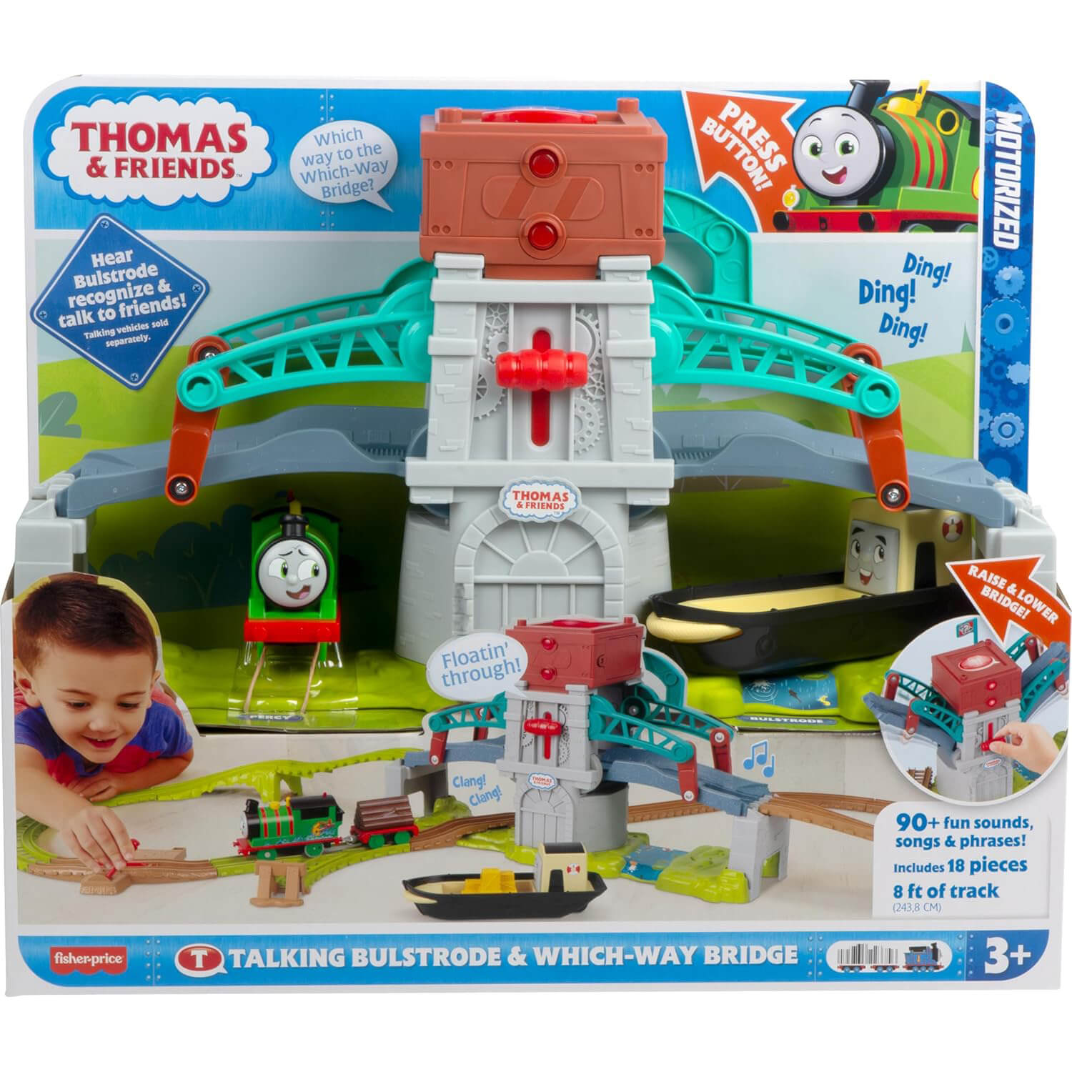 Thomas & Friends Talking Bulstrode & Which-Way Bridge Train Set packaging