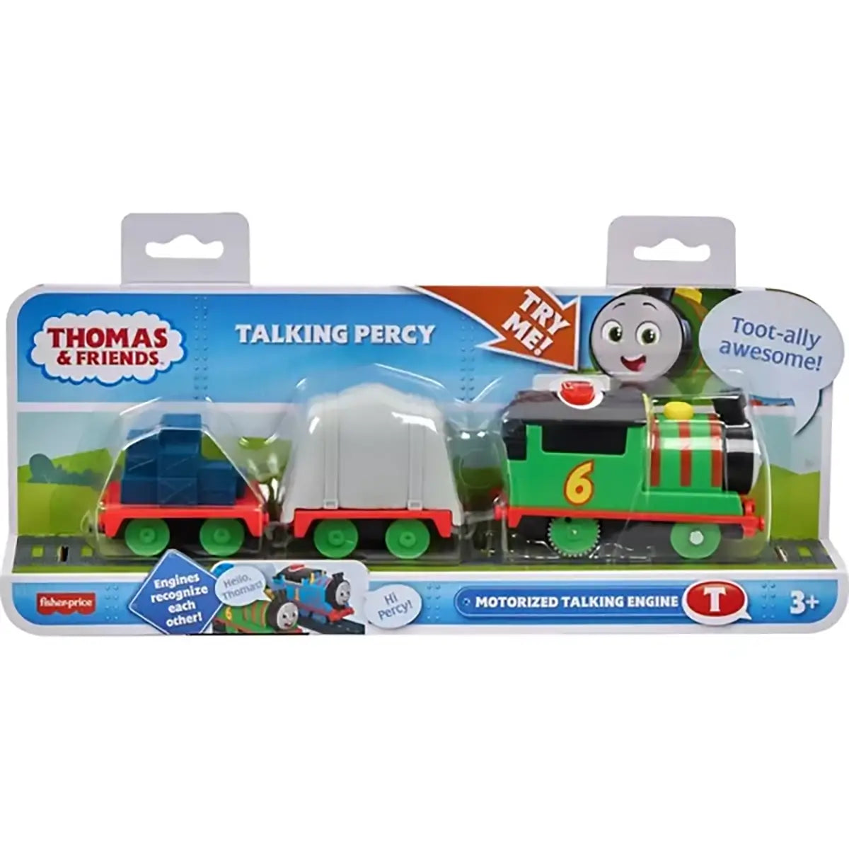 Thomas & Friends Talking Percy Toy Train Motorized Engine with Phrases & Sounds packaging