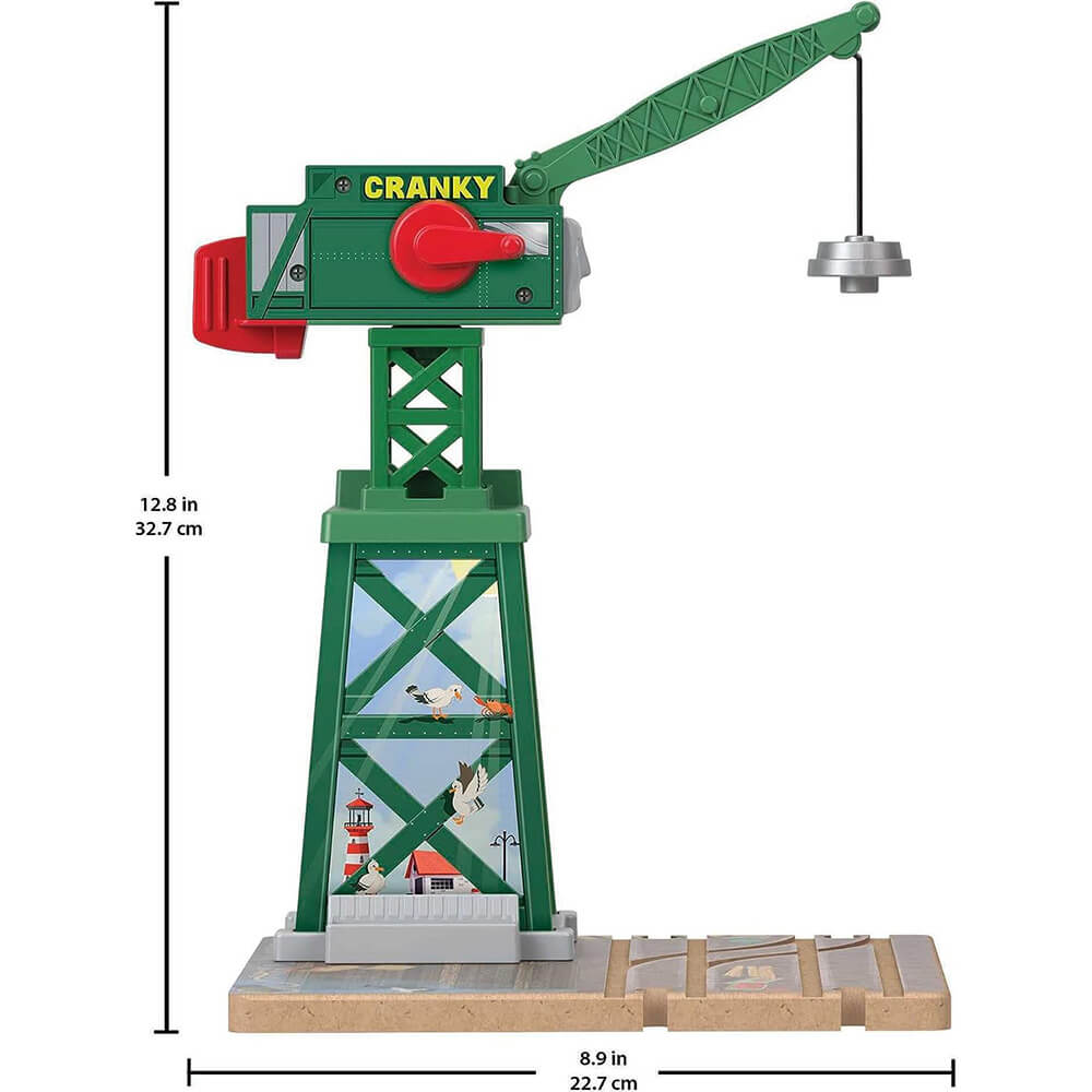 measurements of the Fisher-Price Thomas & Friends Wooden Railway Brendam Docks Train Set