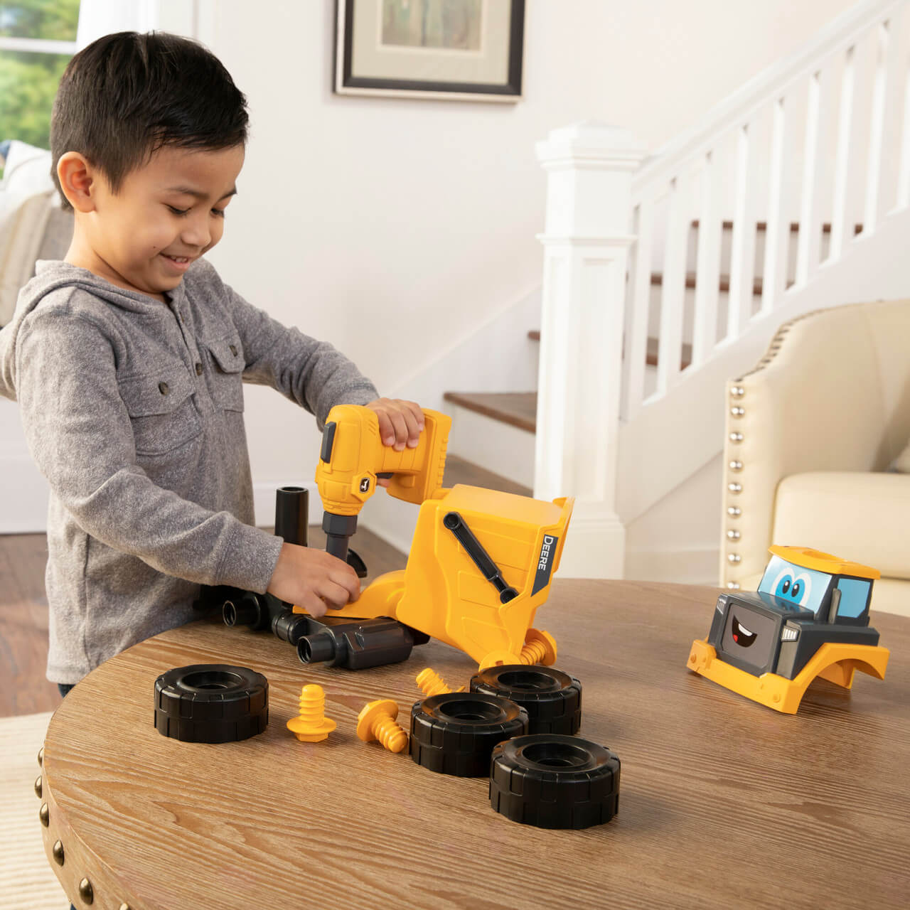 TOMY John Deere Build-A-Buddy Yellow Dump Truck Building Set