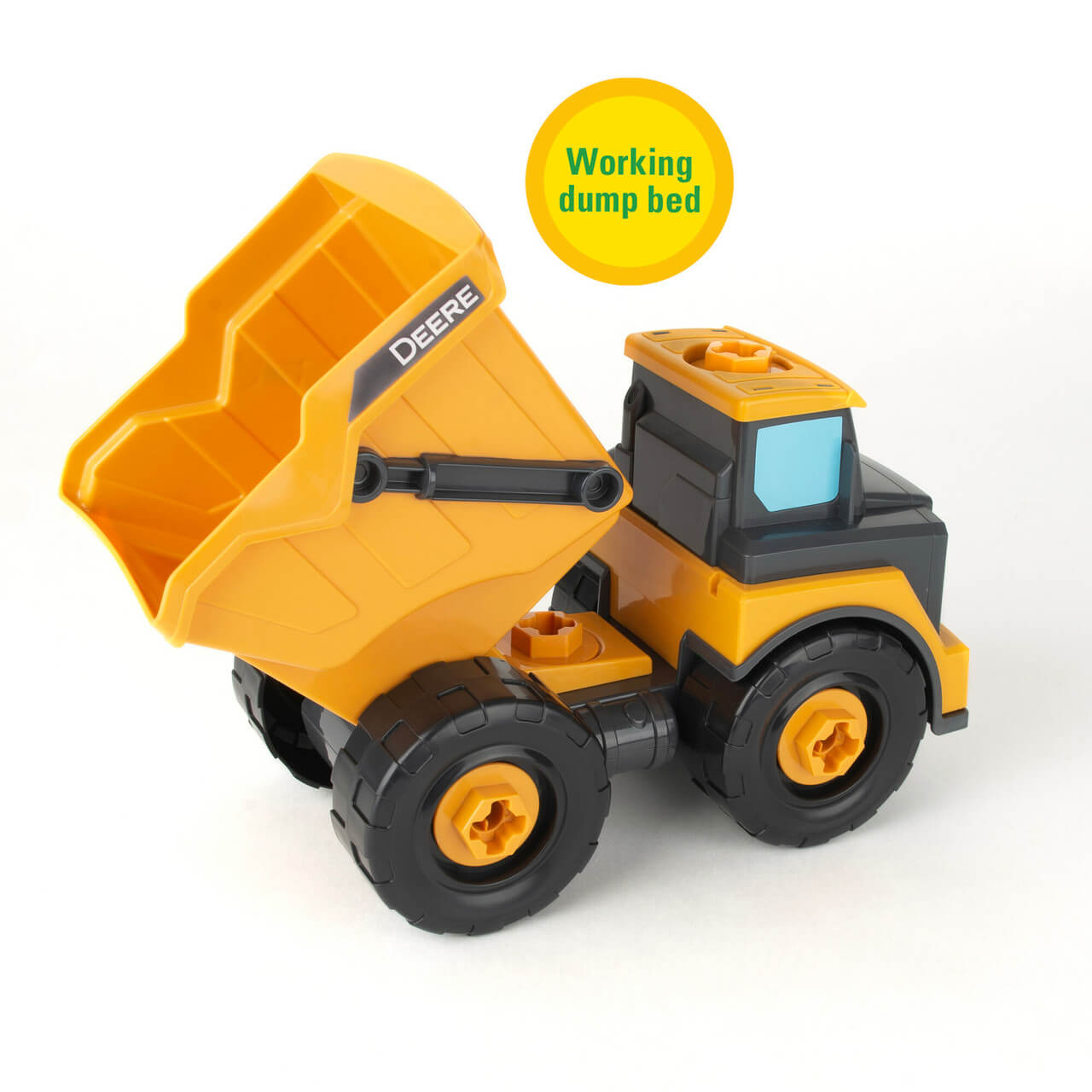 TOMY John Deere Build-A-Buddy Yellow Dump Truck Building Set