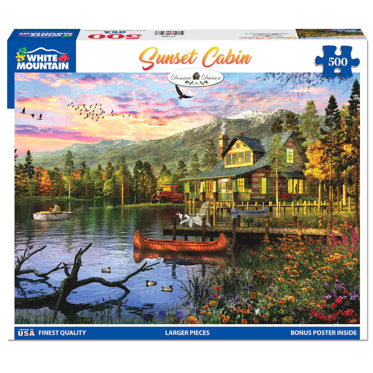 White Mountain Puzzles Sunset at the Lake 500 Piece Jigsaw Puzzle