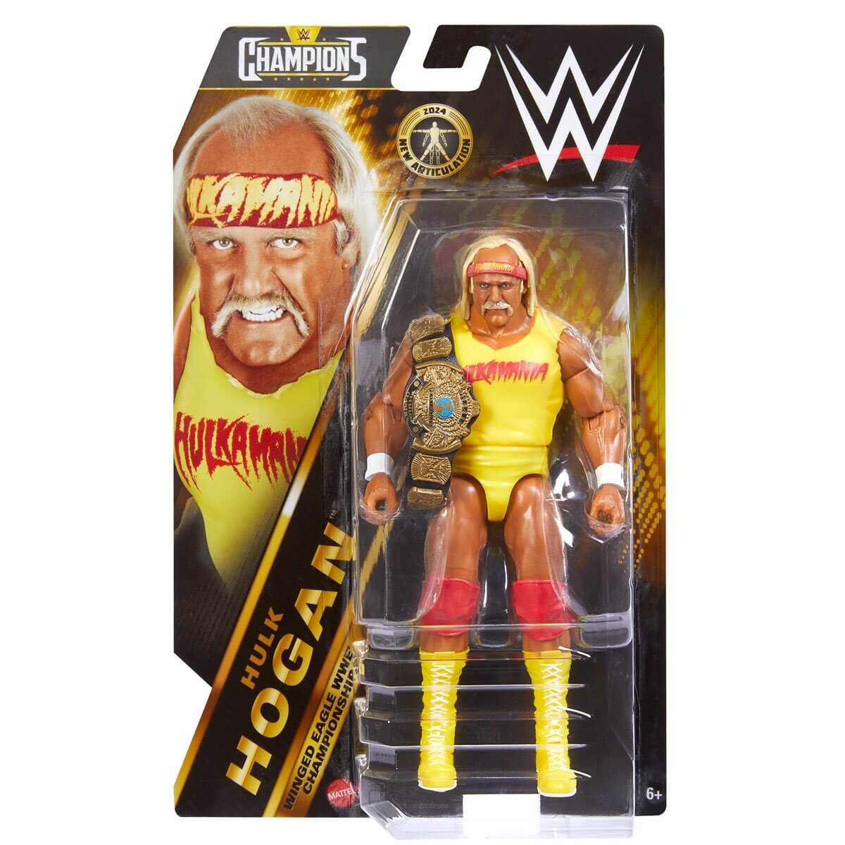 WWE Champion Hulk Hogan with Wingled Eagle Title Action Figure package