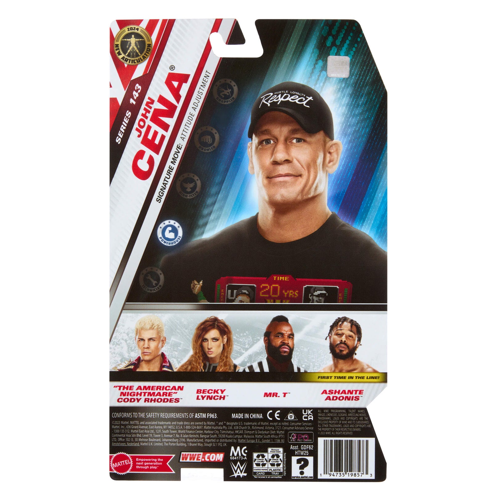 Back of the package for the John Cena Wresting figure.