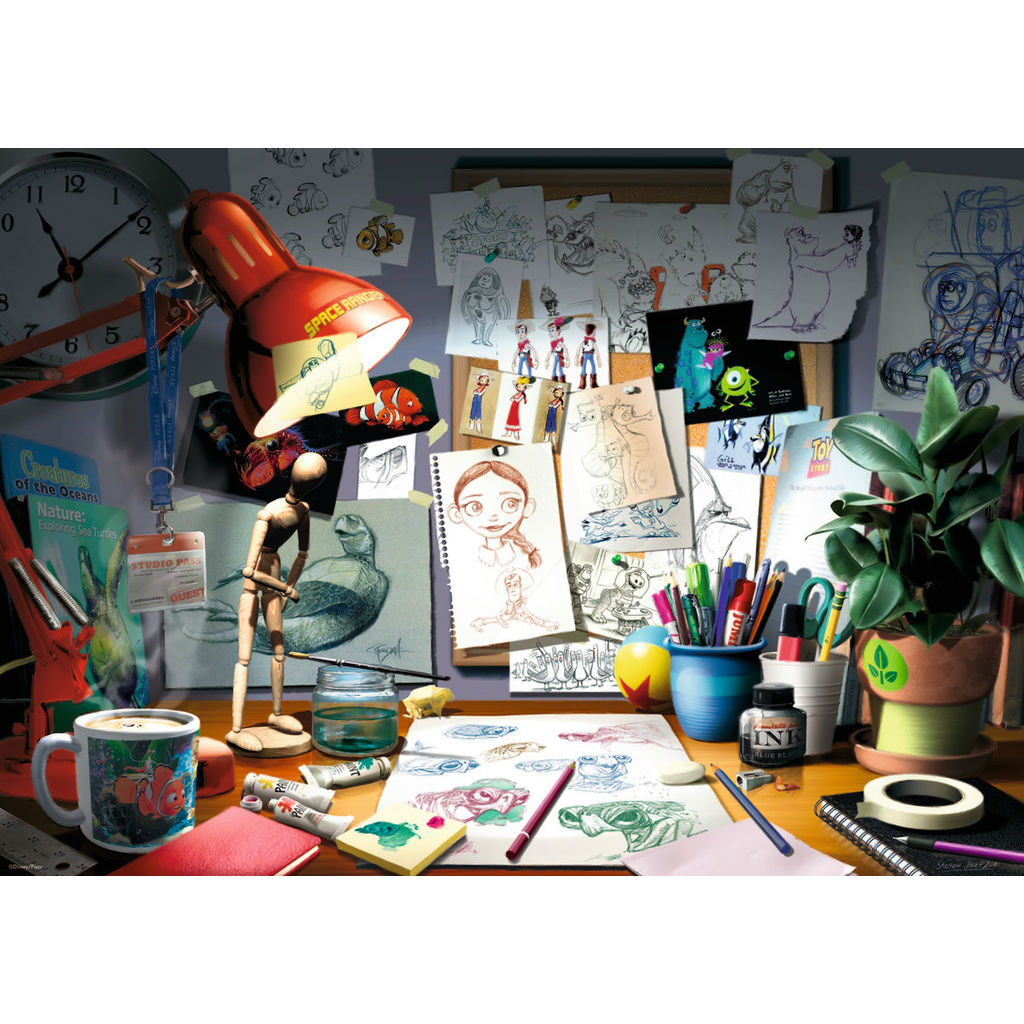 Ravensburger Disney-Pixar The Artist's Desk 1000 Piece Jigsaw Puzzle