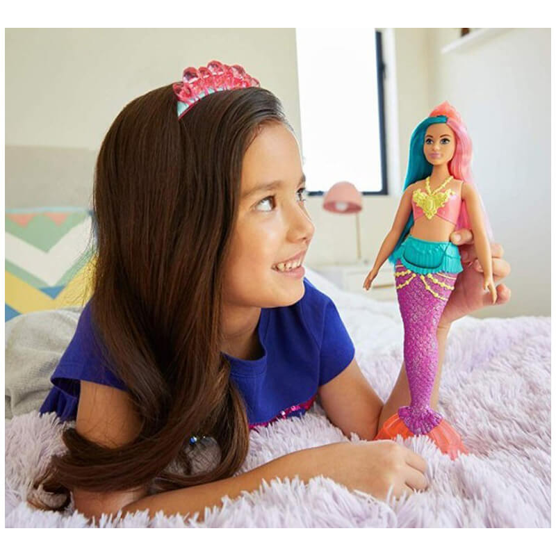 Barbie Dreamtopia Mermaid 12 Inch Doll with Pink and Teal Hair and Tiara