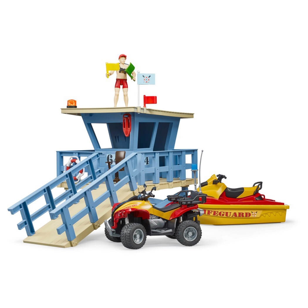 Bruder bworld Life Guard Station w Quad and Personal Water Craft