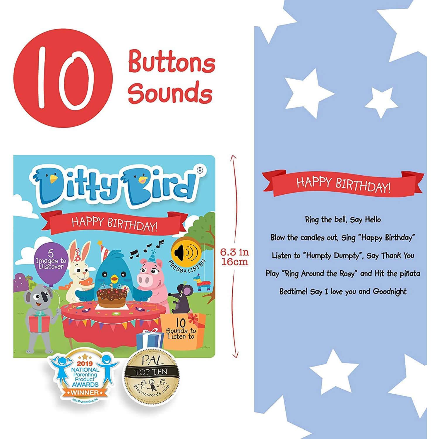 Ditty Bird Happy Birthday Book