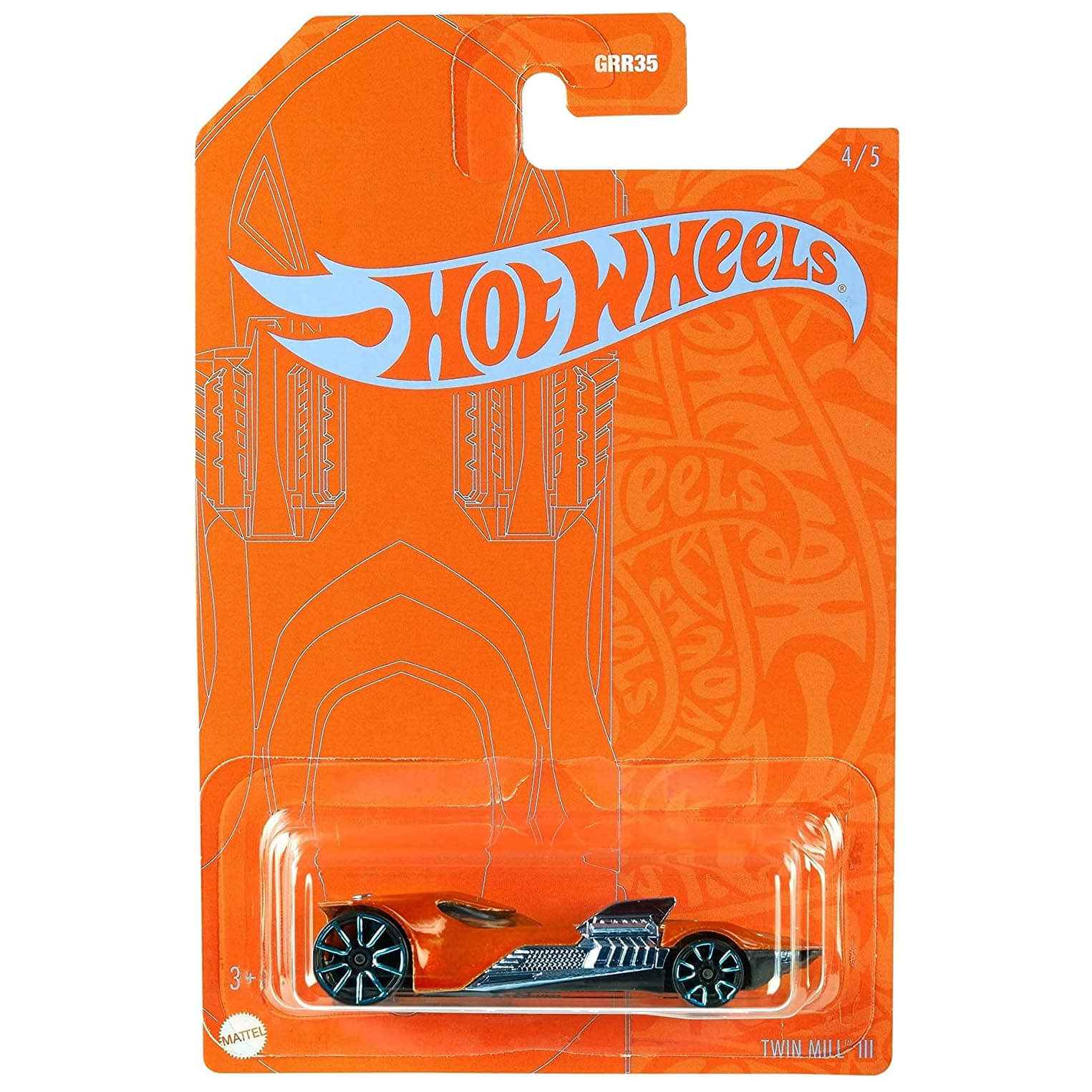 Hot Wheels Orange & Blue 53rd Anniversary Twin Mill III 1:64 Scale Vehicle