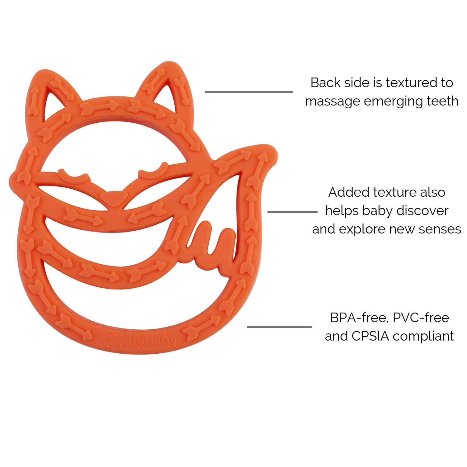 Itzy Ritzy Chew Crew Silicone Fox Baby Teethers