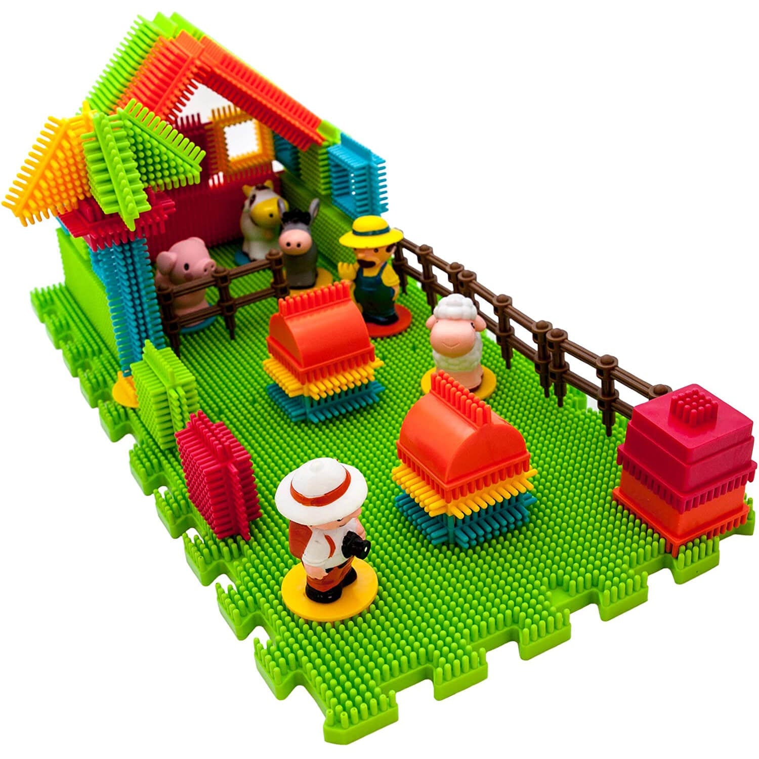 PicassoTiles Bristle Farm 100 Piece Building Set