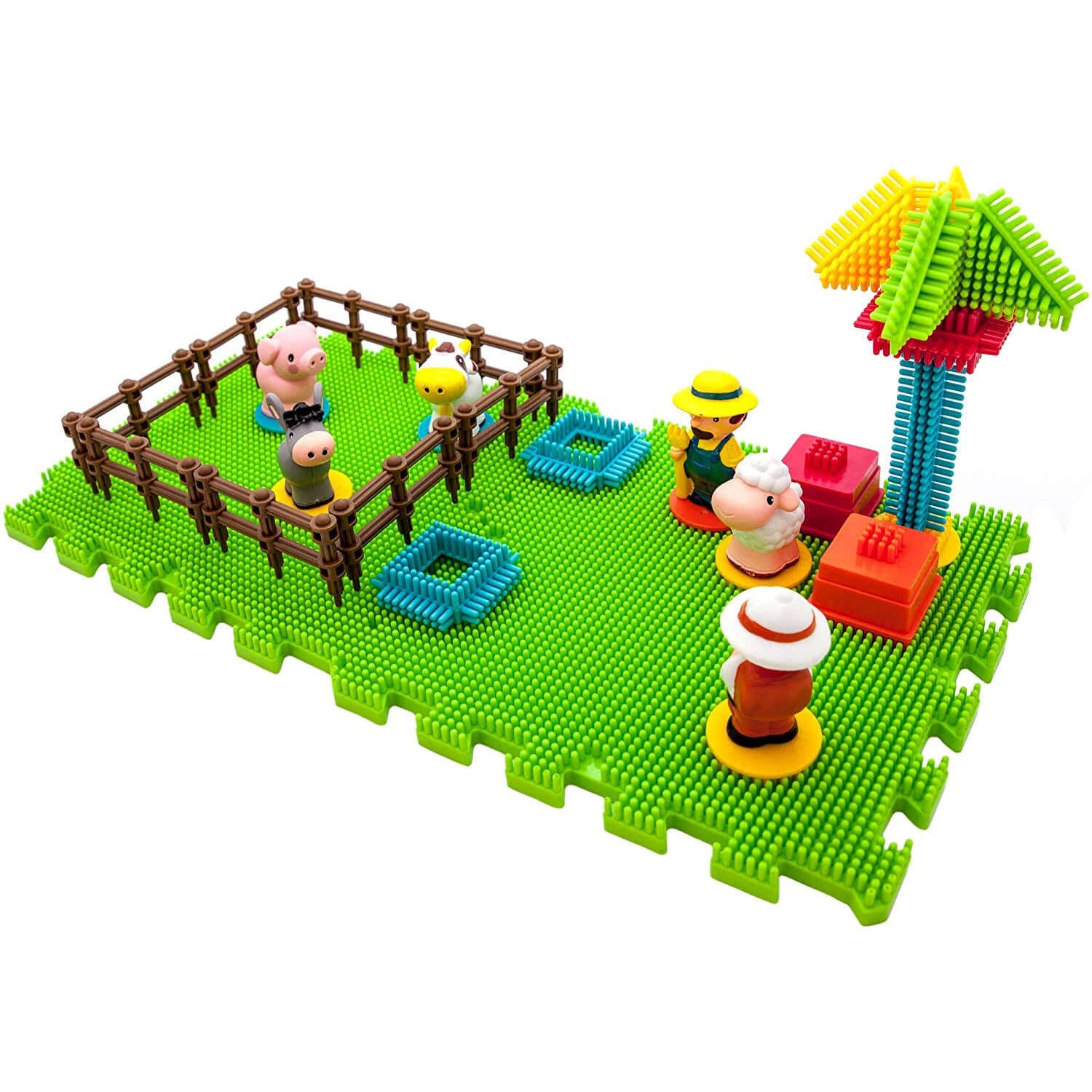 PicassoTiles Bristle Farm 100 Piece Building Set