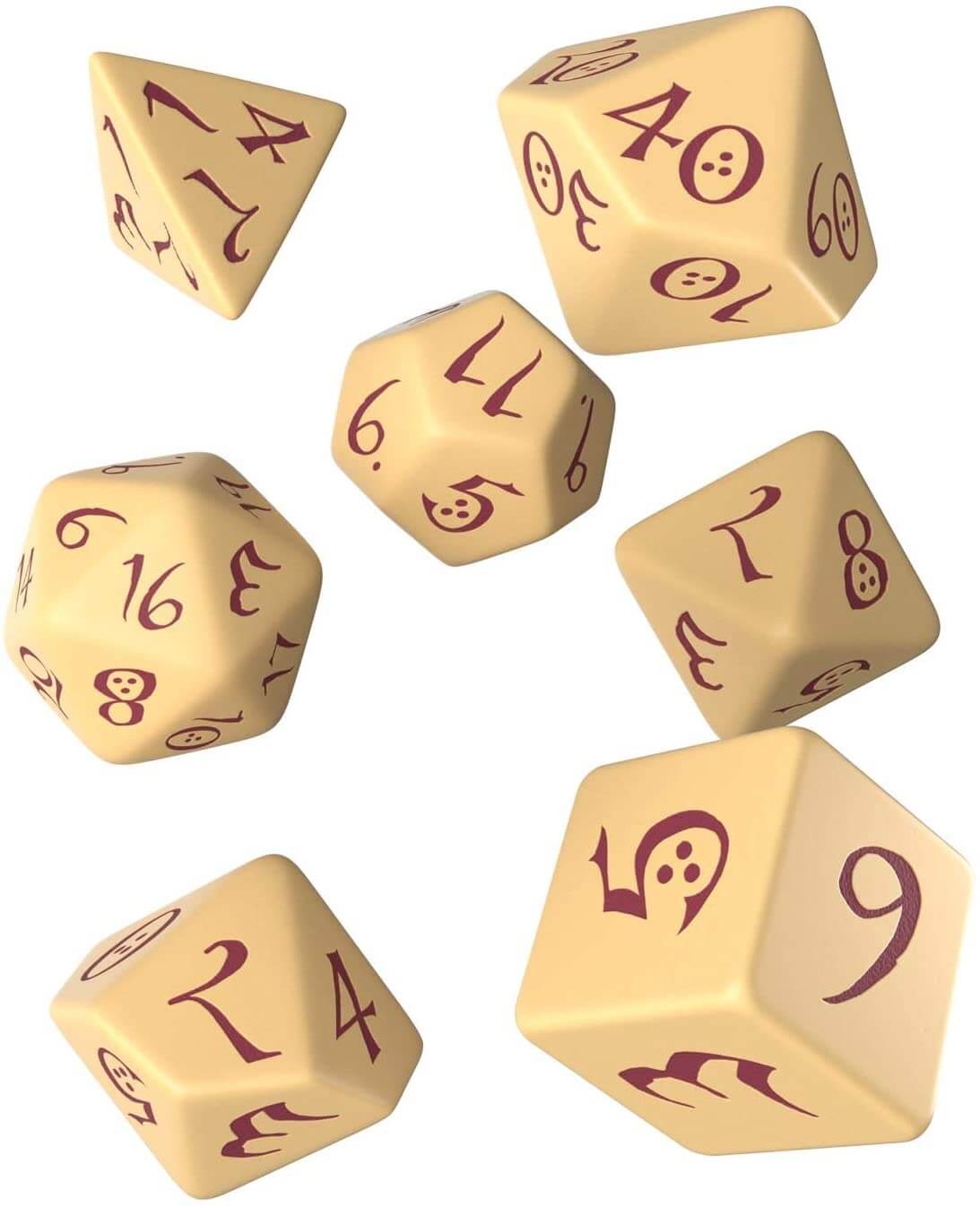 Q Workshop Classic RPG Beige & Burgandy Dice Set