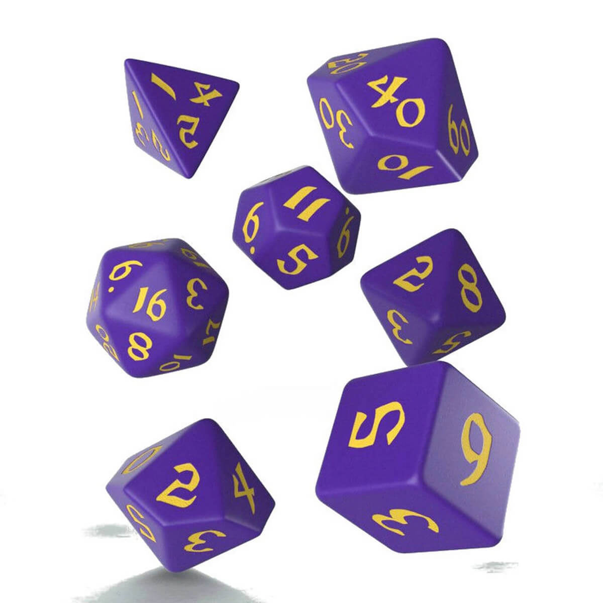 Q Workshop Classic Runic Purple & Yellow Dice Set