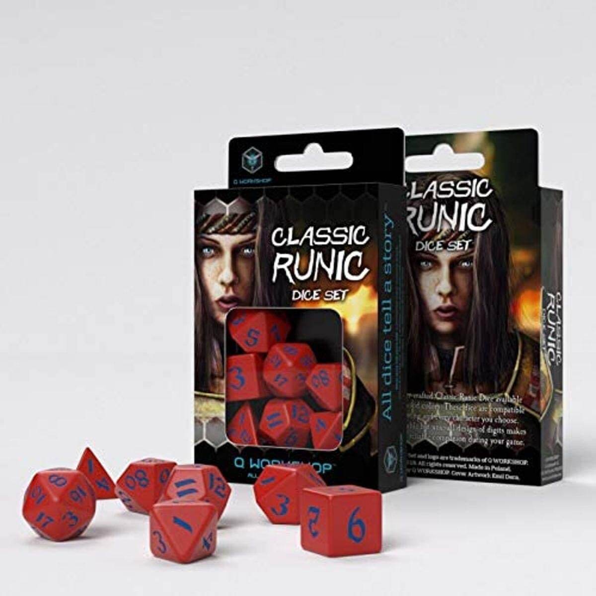 Q Workshop Classic Runic Red & Blue Dice Set